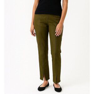Avenues Filles Olive Green High-Waisted Pull-On  Suede Pants Women size M Medium